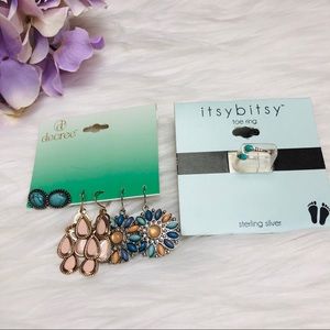 Earrings set and toe ring